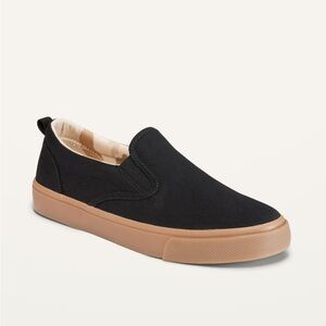 Old Navy 1 Slip On Black Jack Jas Sneaker Boys Shoes Canvas Gum Soles School